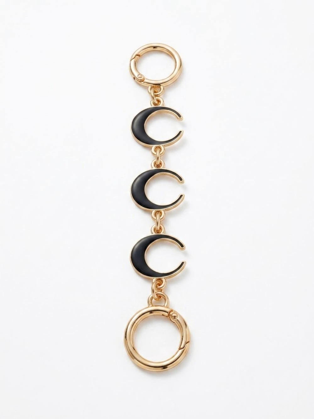 Gold Black Crescent Moon Purse Strap Bag chain Extender .